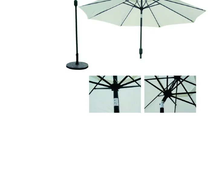 Close-up of a cantilever umbrella opening mechanism