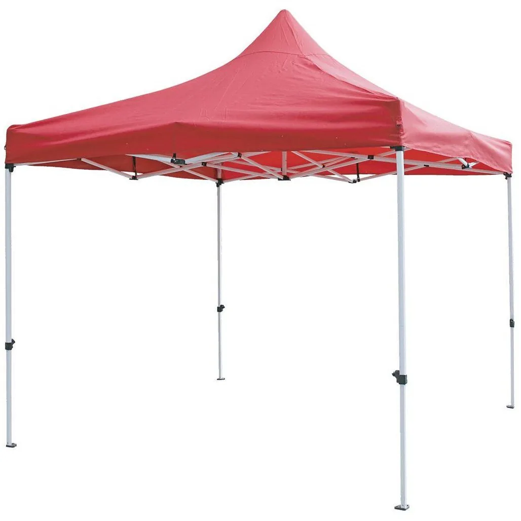 Red-top gazebo with a steel frame