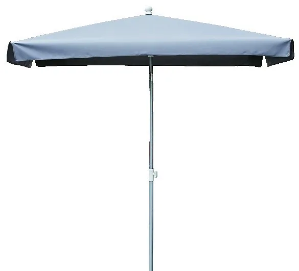 Grey square patio umbrella on a terrace