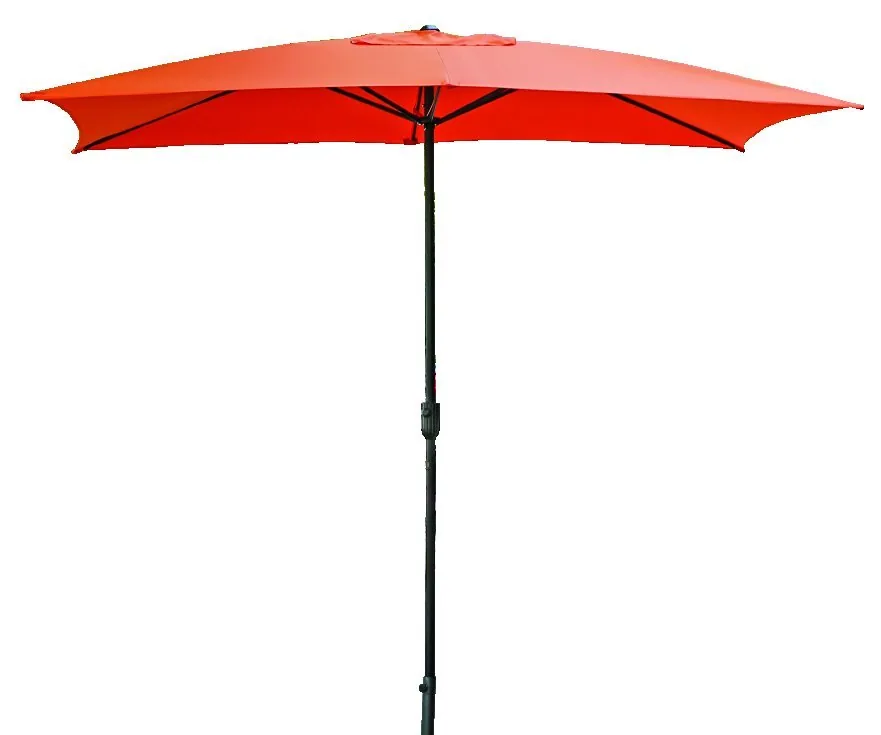 Square patio umbrella with orange canopy