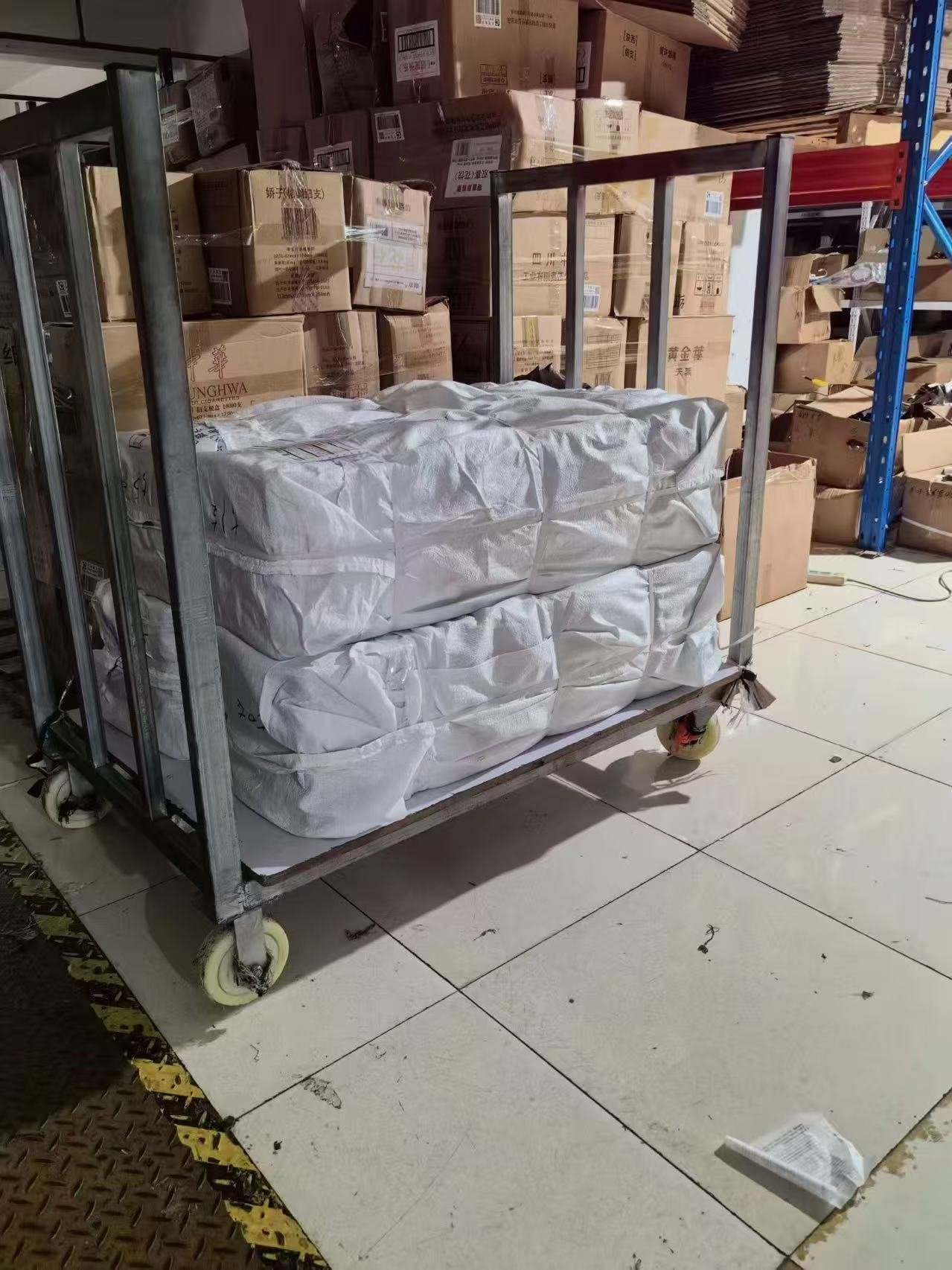 Palletized shipment in the dispatch area